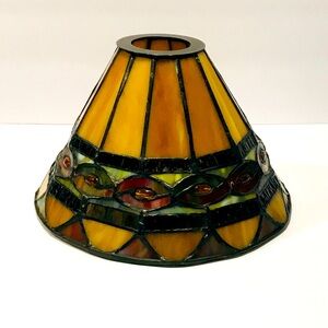 Vintage Tiffany Style KICHLER Stained Glass Lamp Shade 8”-5.5”